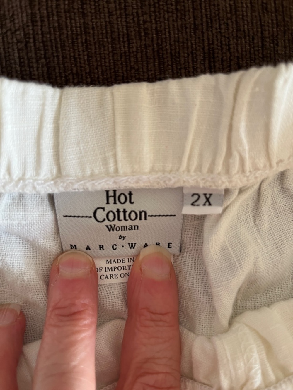 Hot Cotton White Wide Leg Pants - Picture 3 of 4